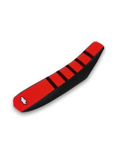 MotoSeat - Gripper Pleat Seat Cover Black /Red /Black - HONDA CRF450R (13-16) 250R (14-16)