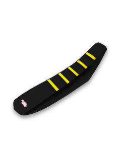 MotoSeat - Gripper Pleat Seat Cover Black /Black /Yellow - SUZUKI RMZ 450 (08-17)
